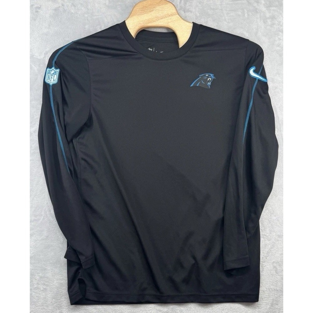 Nike Carolina Panthers Long Sleeve Shirt Team Issued Black NFL Men's Size L
